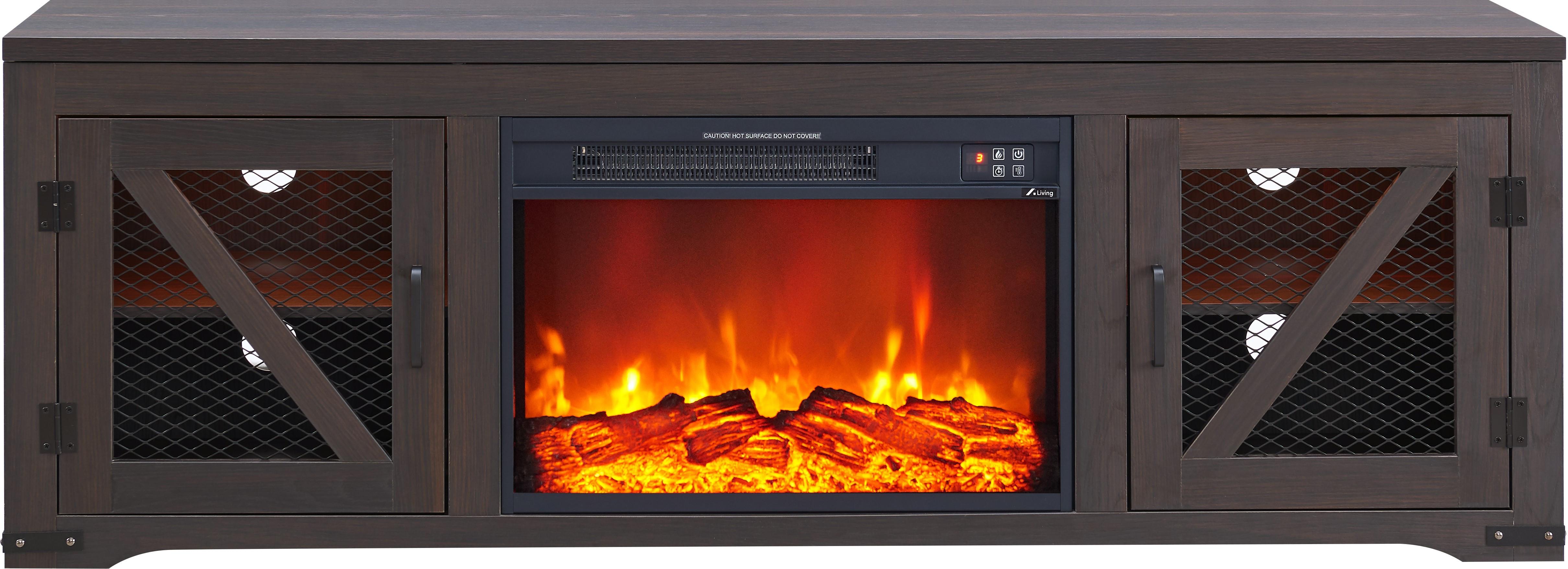 Rent to Own Living Essentials Ashton Unfold 62" TV Stand with Fireplace